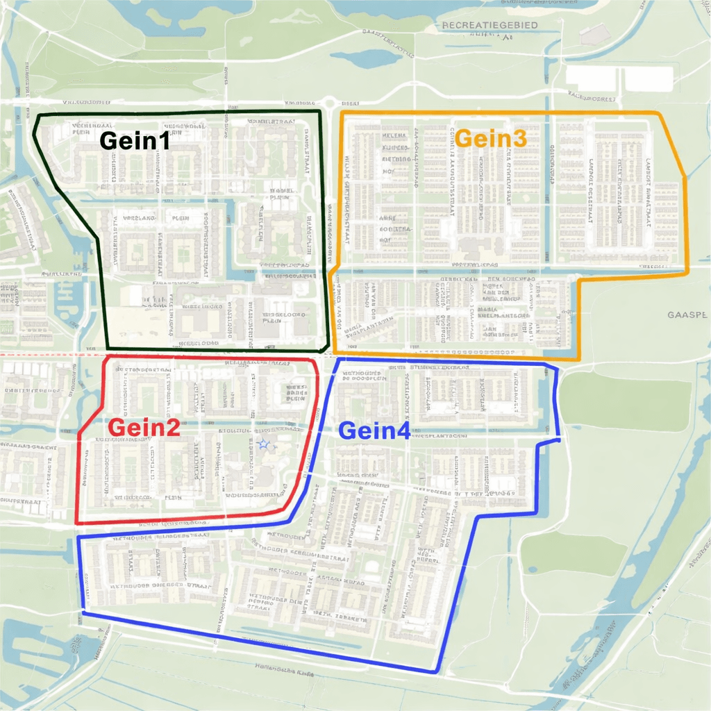 Overzichtskaart met Gein1-4